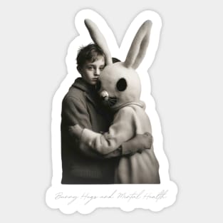 Hugging Bunny Sticker